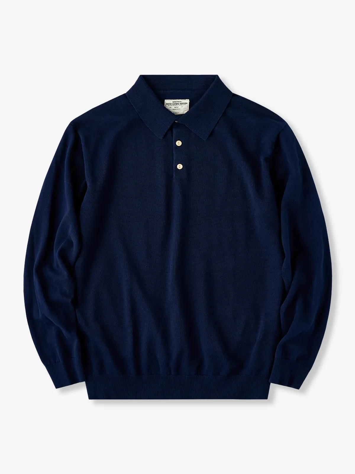 Clean-Fit Cotton Knit Polo Shirt with Shell Buttons sold by Karaku