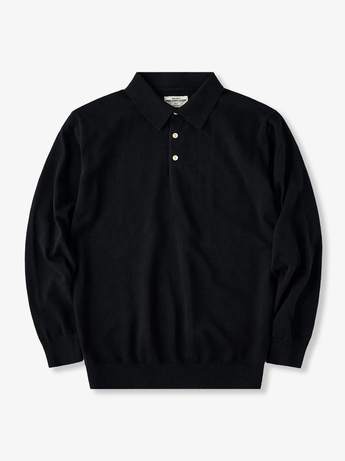 Clean-Fit Cotton Knit Polo Shirt with Shell Buttons sold by Karaku product image thumbnail 2