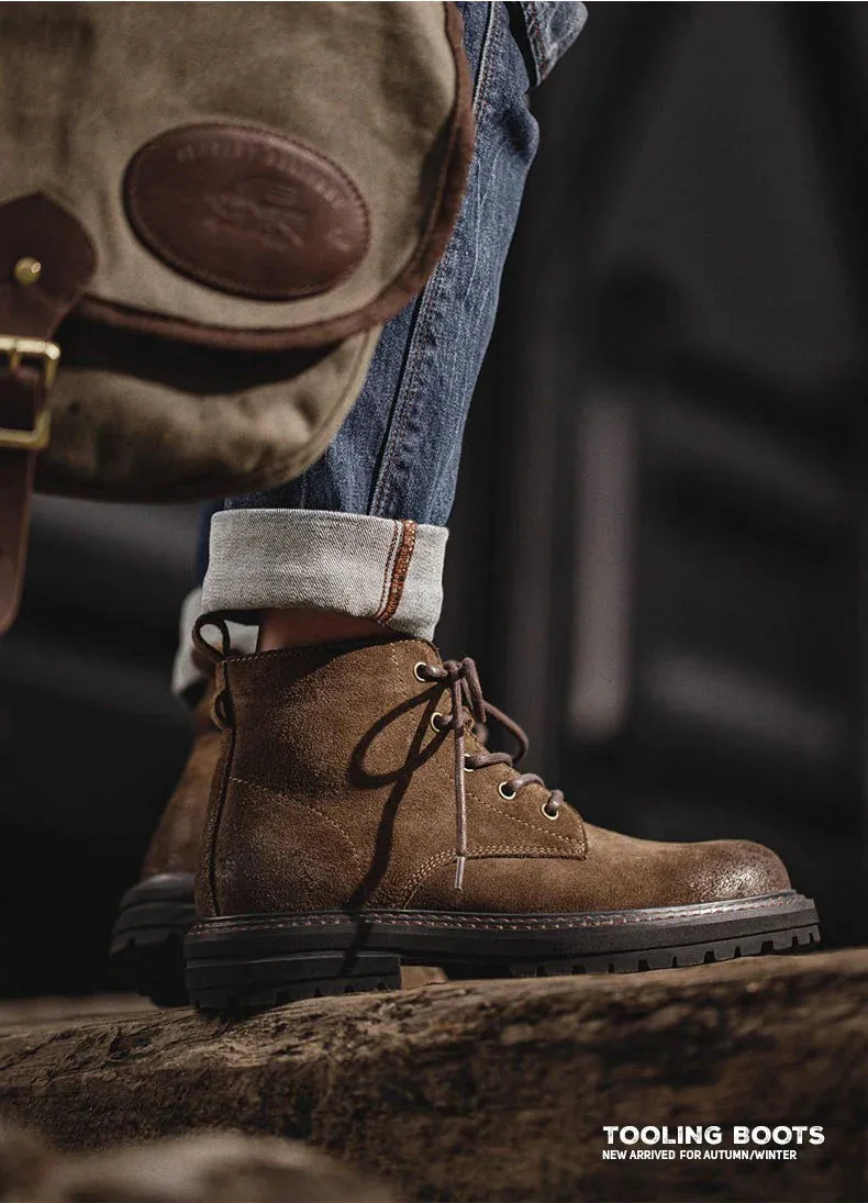 Retro Leather Work Boots sold by Karaku product image thumbnail 5