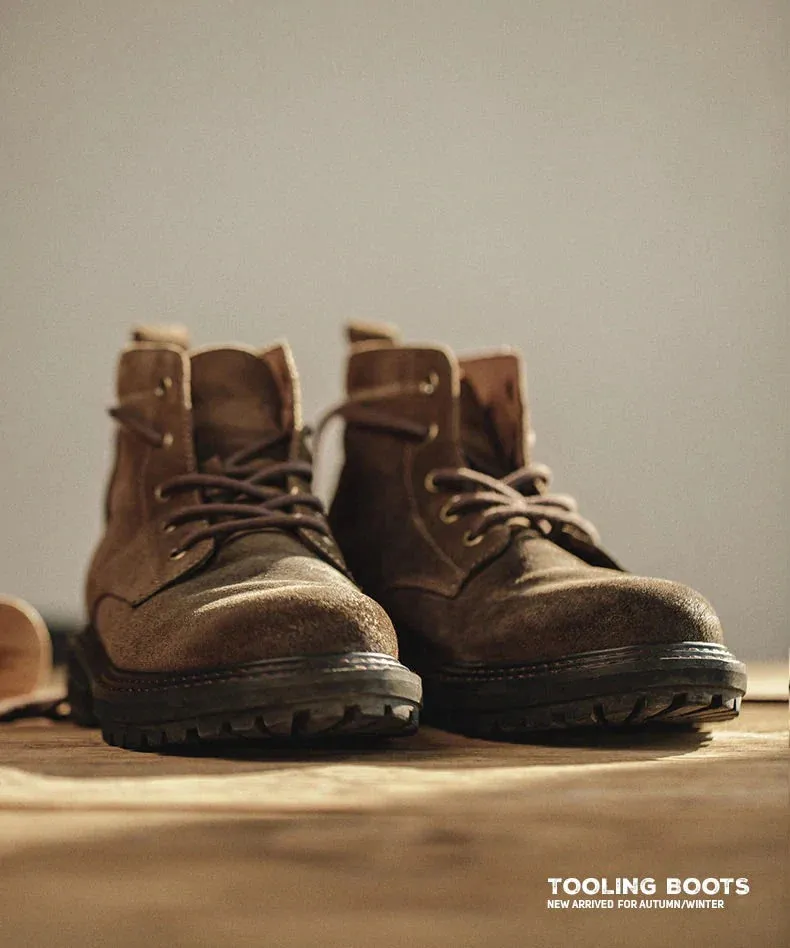 Retro Leather Work Boots sold by Karaku product image thumbnail 4