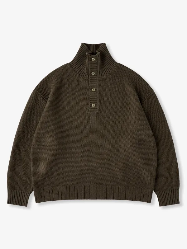 2-Way Collar Pineapple Pile High-Neck Knit Sweater sold by Karaku