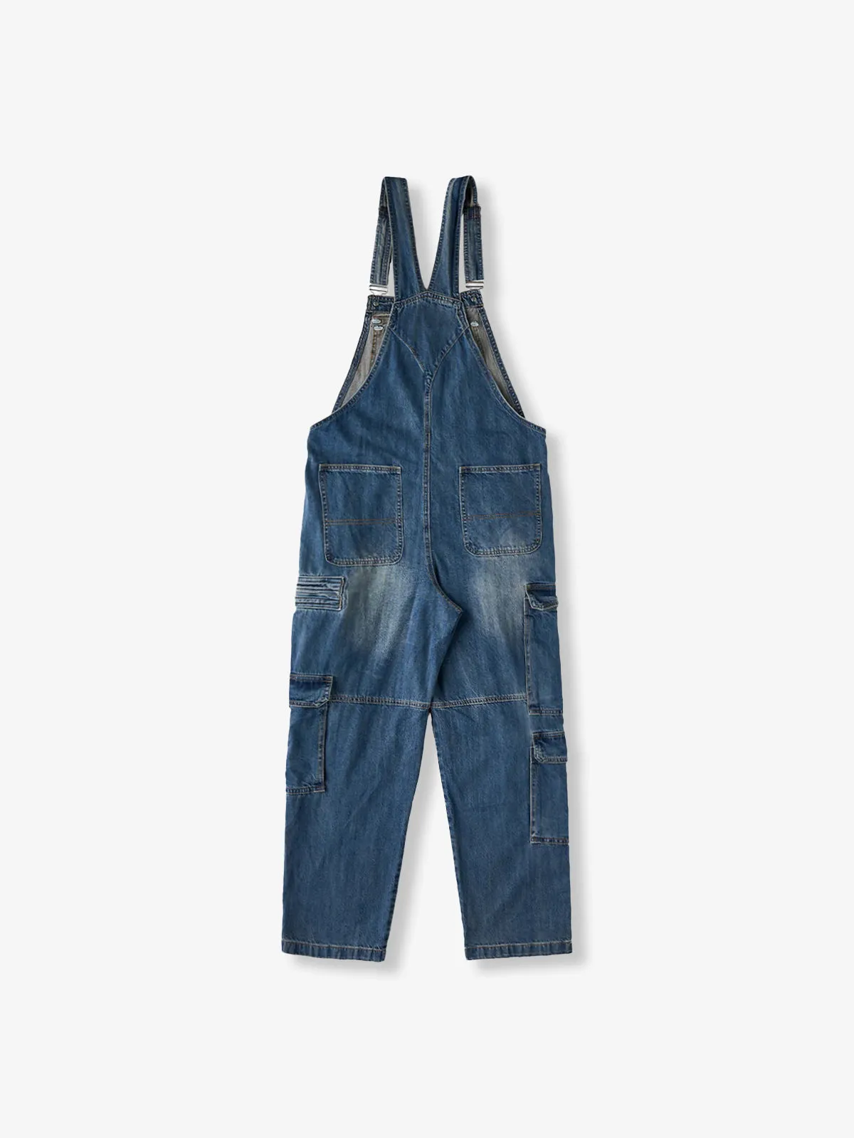 Multi-Pocket Washed Denim Overalls sold by Karaku product image thumbnail 2