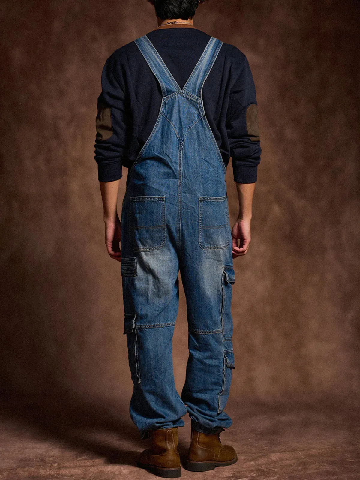 Multi-Pocket Washed Denim Overalls sold by Karaku product image thumbnail 5