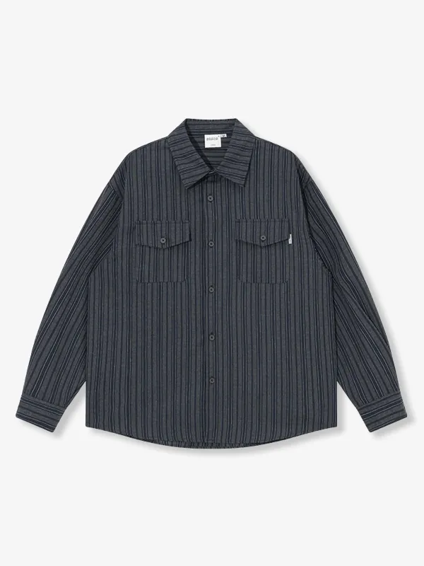 Ethnic Jacquard Stripes  Long-Sleeve Work Shirt sold by Karaku