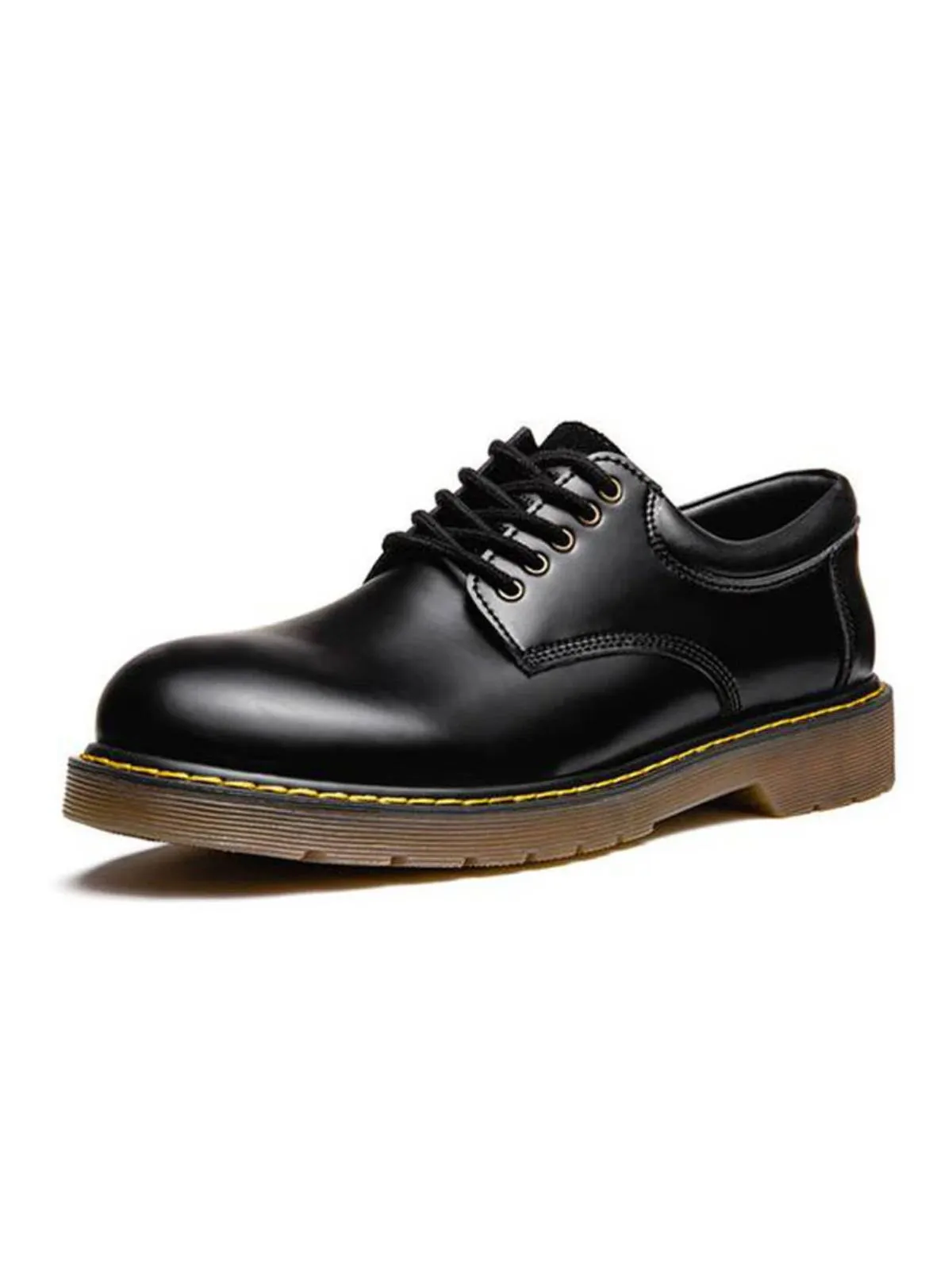 Black Genuine Leather Work Shoes sold by Karaku