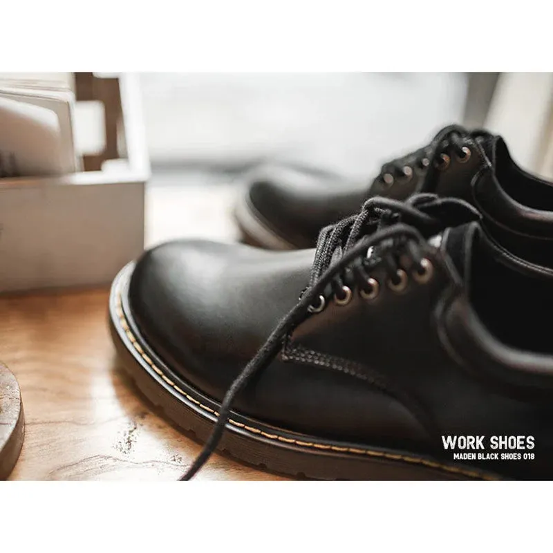 Black Genuine Leather Work Shoes sold by Karaku product image thumbnail 3