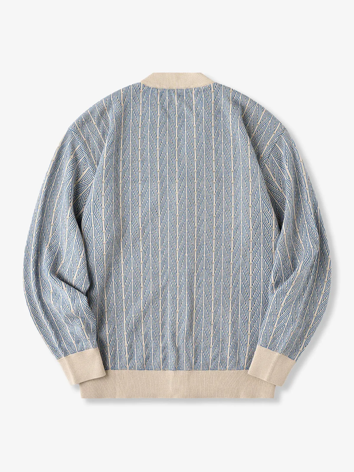 Cable Pattern Jacquard V-Neck Knit Cardigan sold by Karaku product image thumbnail 2