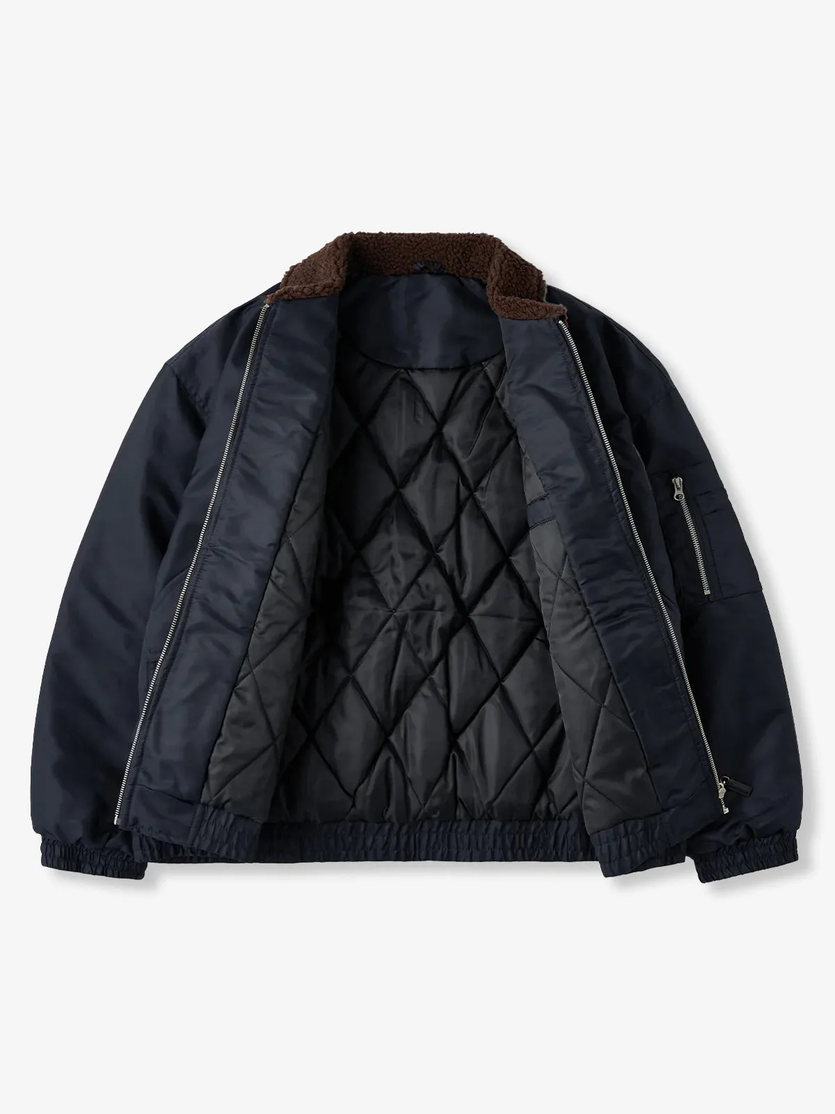 Sherpa Collar MA-1 Quilted Flight Jacket sold by Karaku product image thumbnail 3