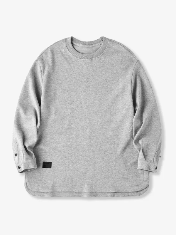 Drop-Shoulder Long Sleeve Tee with Sleeve Button Detail – 2 Colors sold by Karaku