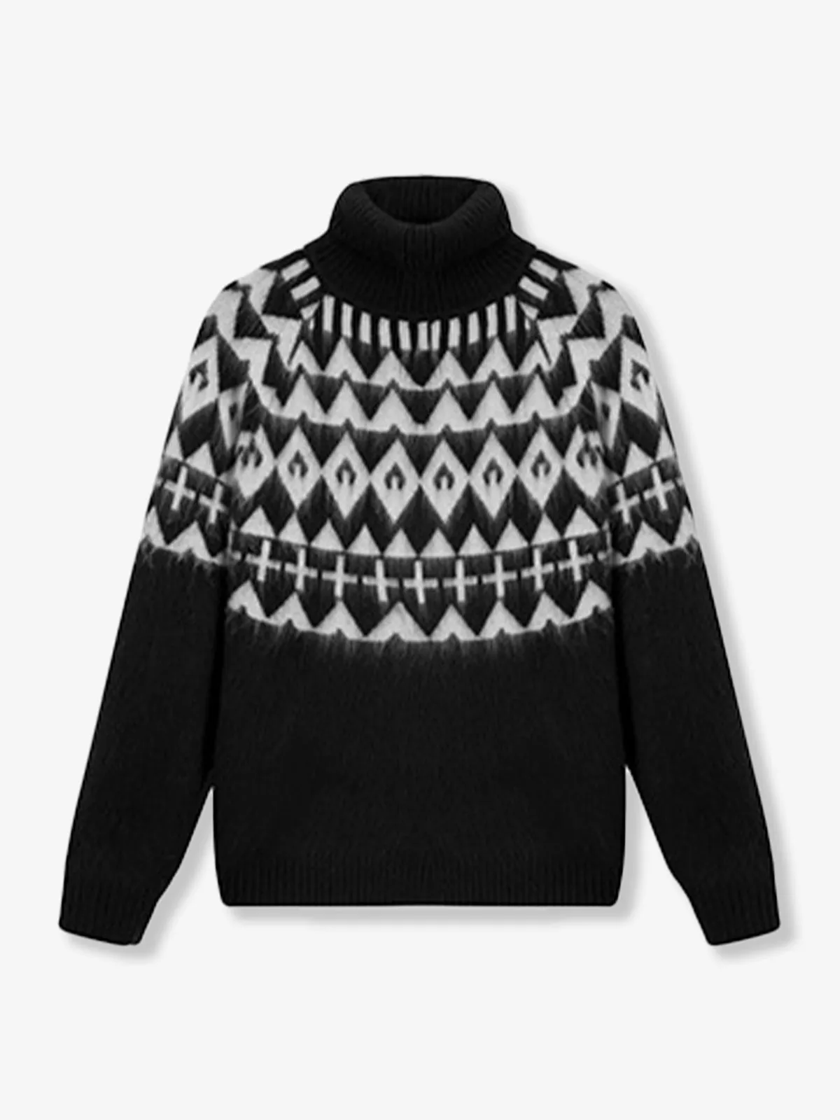 Fair Isle Jacquard Heavyweight High-Neck Pullover Knit Sweater sold by Karaku product image thumbnail 3