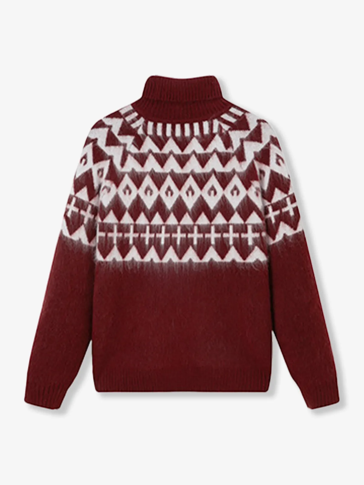 Fair Isle Jacquard Heavyweight High-Neck Pullover Knit Sweater sold by Karaku product image thumbnail 5