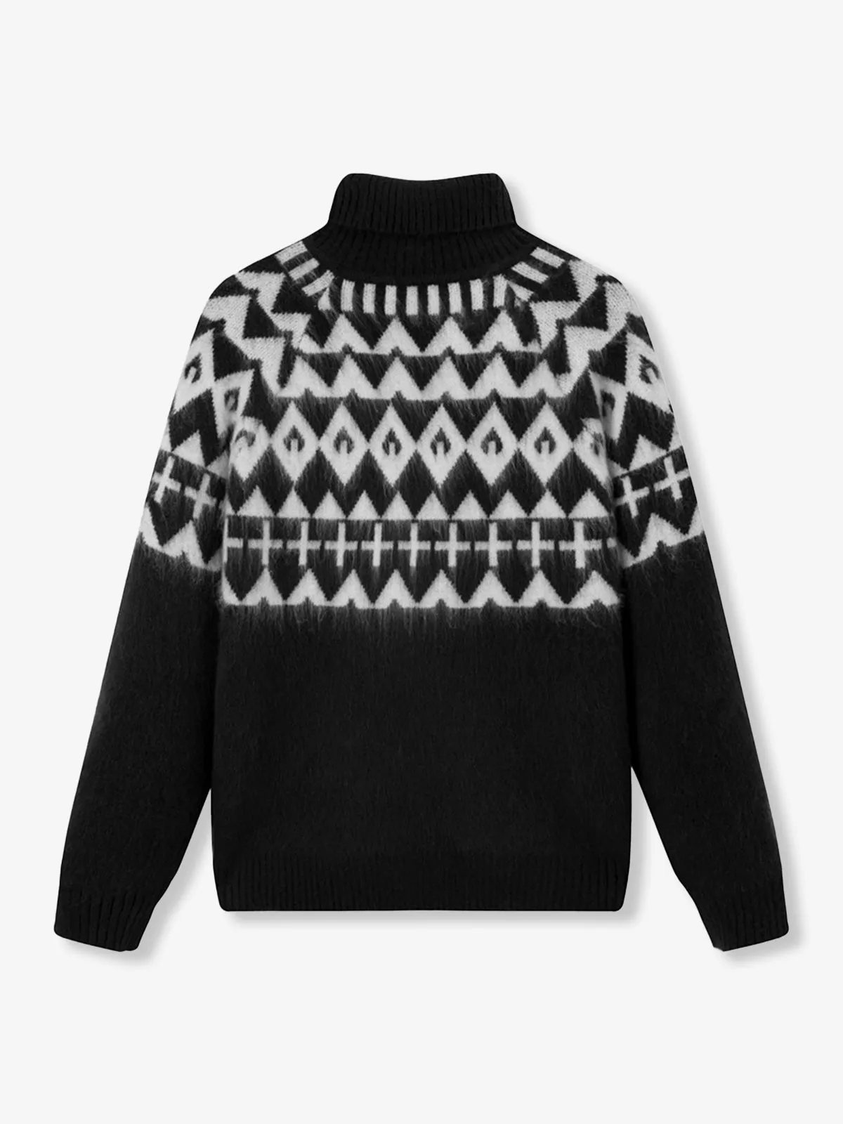 Fair Isle Jacquard Heavyweight High-Neck Pullover Knit Sweater sold by Karaku product image thumbnail 4