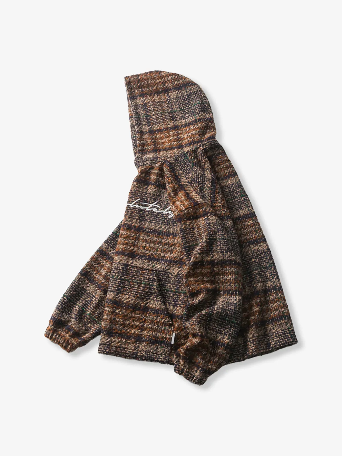 Embroidered Wool-Blend Tweed Check Hoodie sold by Karaku product image thumbnail 3