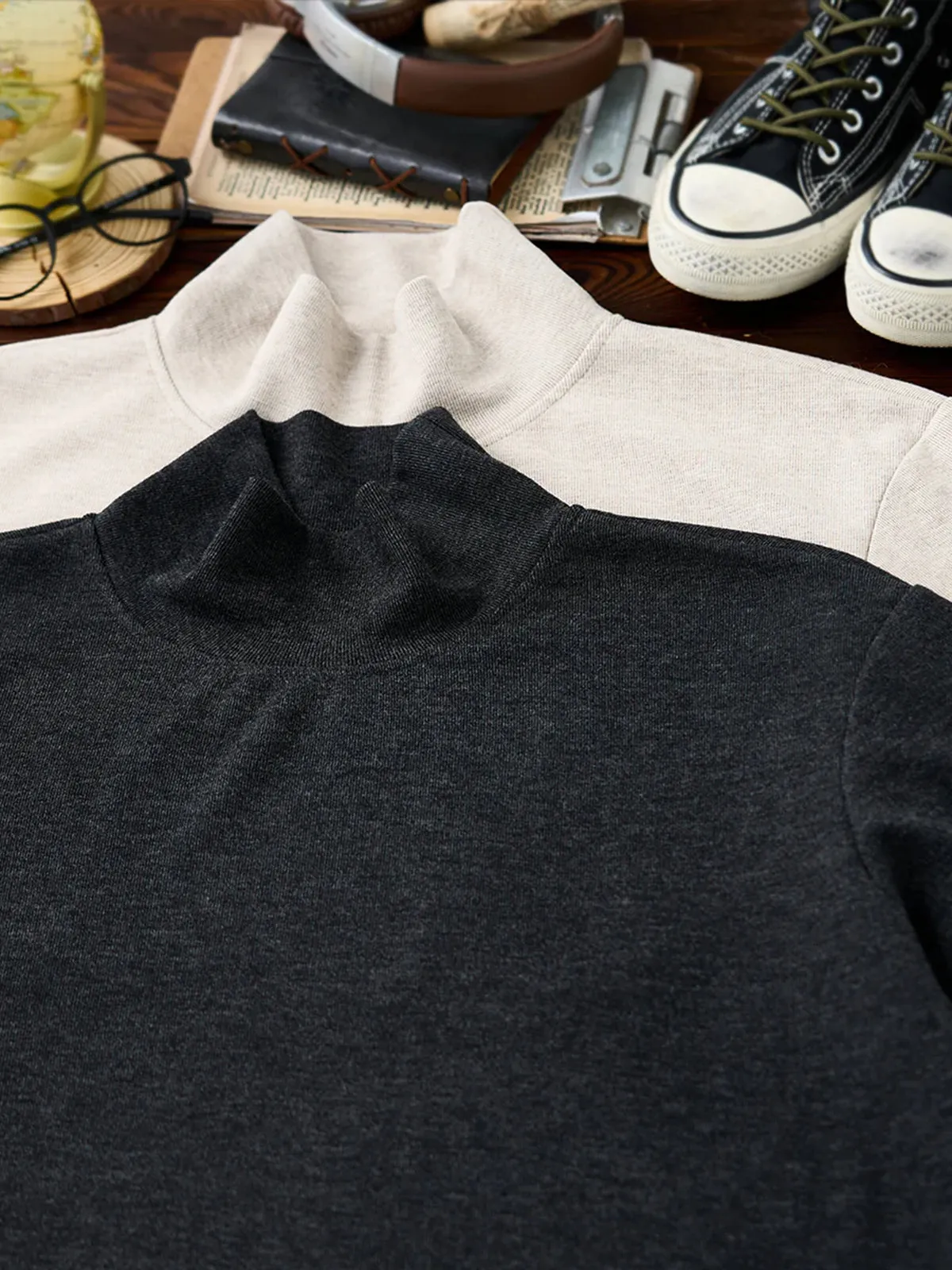 Brushed Wool-Blend High-Neck Sweatshirt sold by Karaku product image thumbnail 5