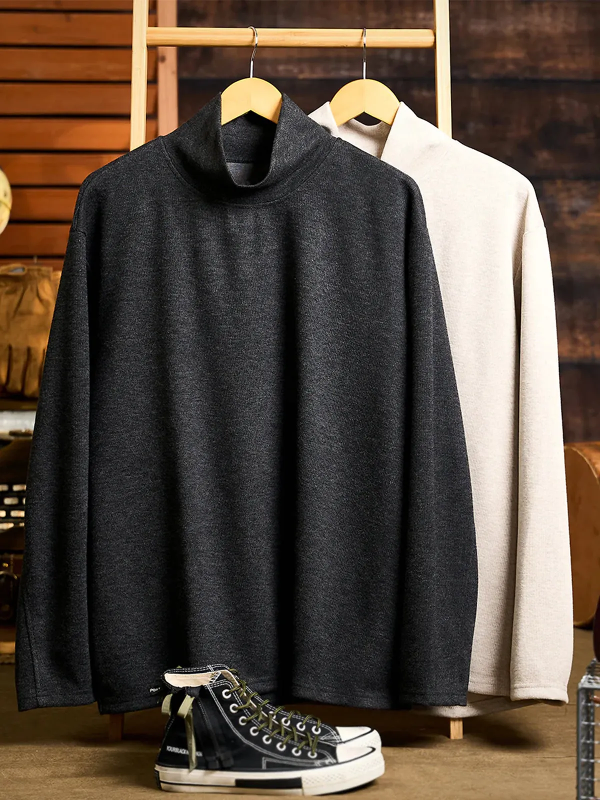 Brushed Wool-Blend High-Neck Sweatshirt sold by Karaku product image thumbnail 4