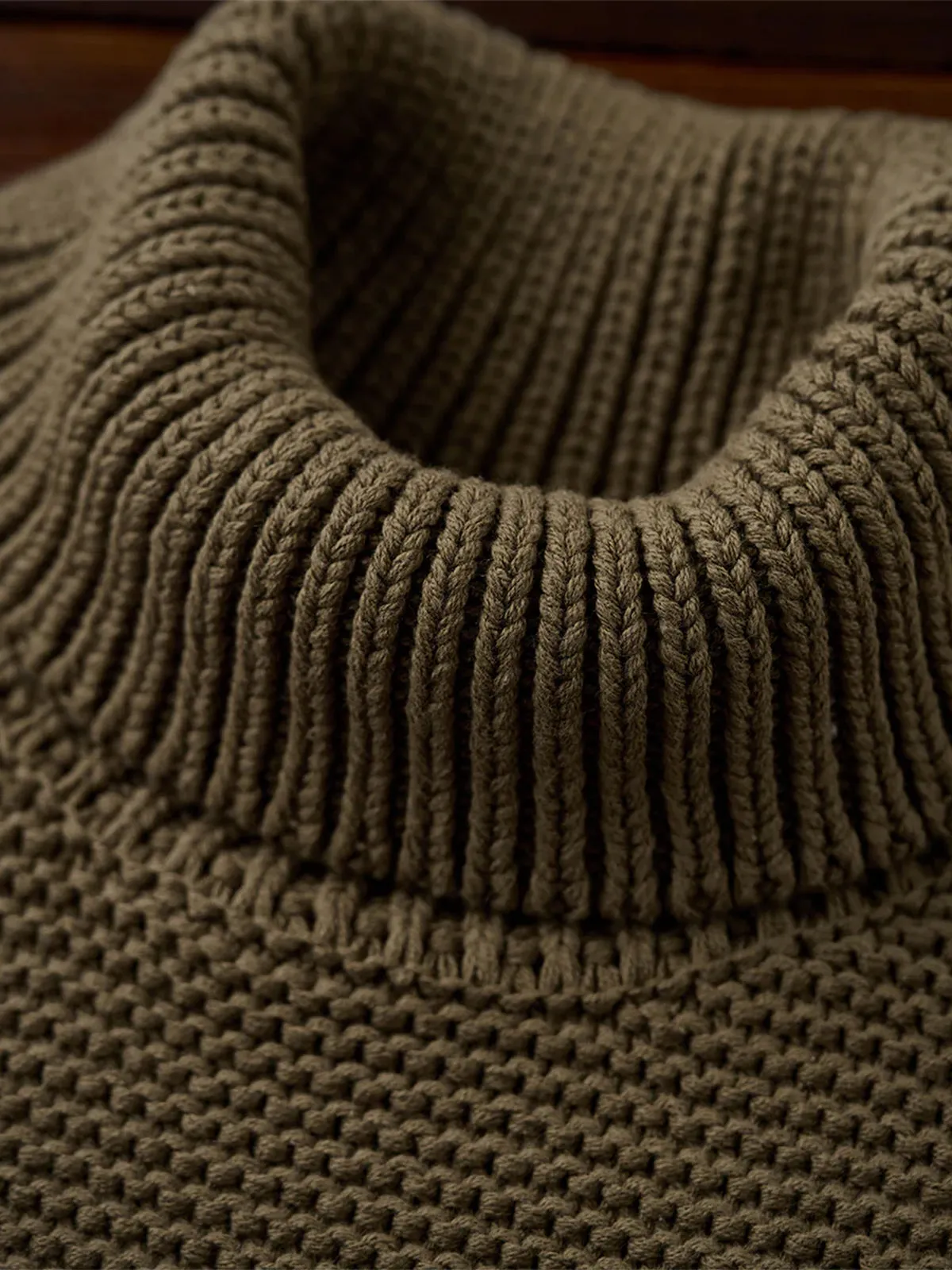 "STAY TRUE" Embroidered Patch Pearl Knit High-Neck Sweater sold by Karaku product image thumbnail 5