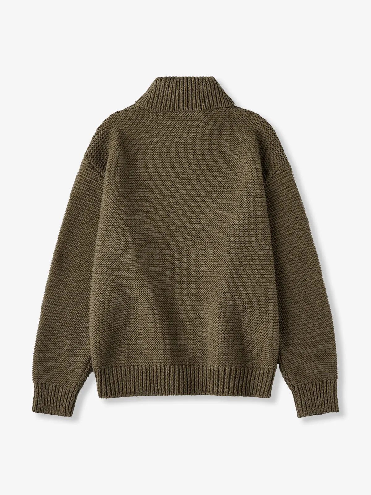 "STAY TRUE" Embroidered Patch Pearl Knit High-Neck Sweater sold by Karaku product image thumbnail 2