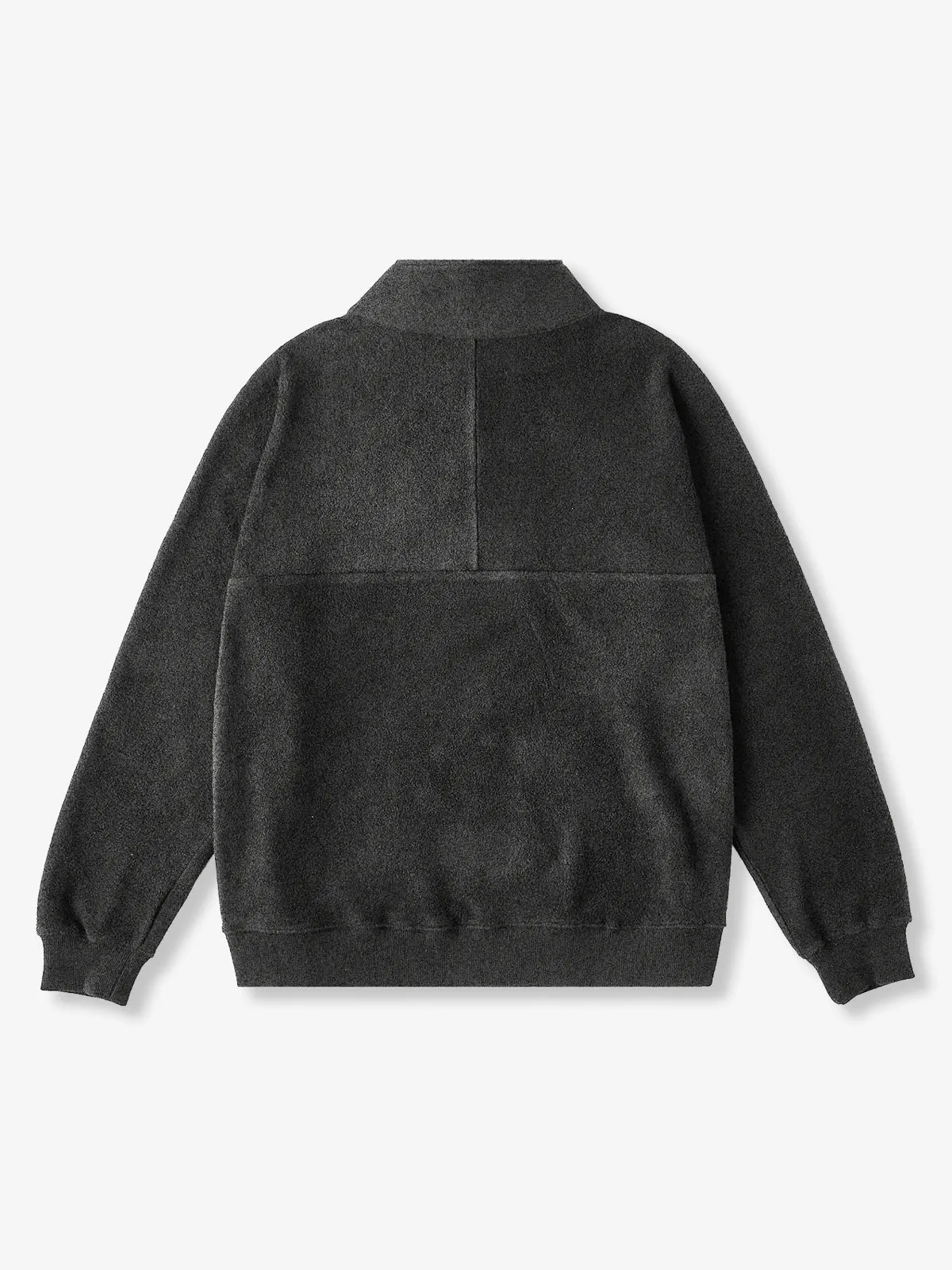 "STAY TRUE" Patch Half-Zip High-Neck Fleece Sweatshirt sold by Karaku product image thumbnail 3