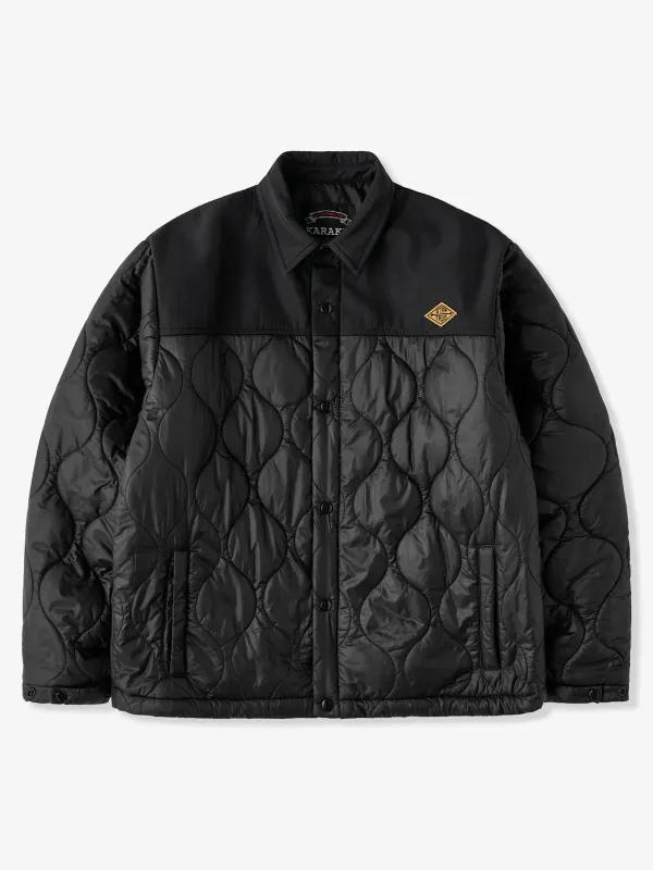 “STAY TRUE” Quilted Coach Jacket with Embroidered Patch sold by Karaku
