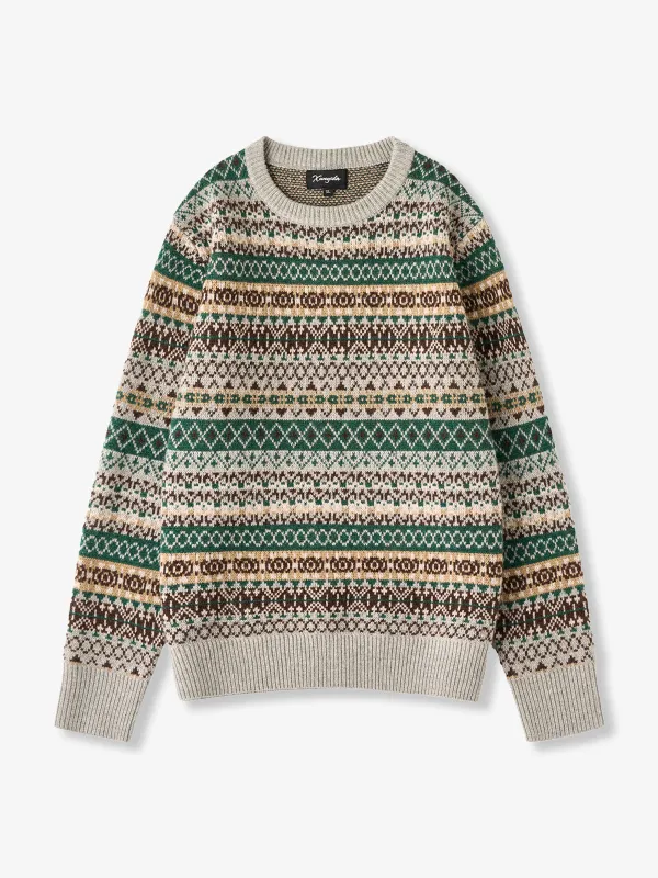 Heavyweight Wool Fair Isle Pullover Sweater sold by Karaku