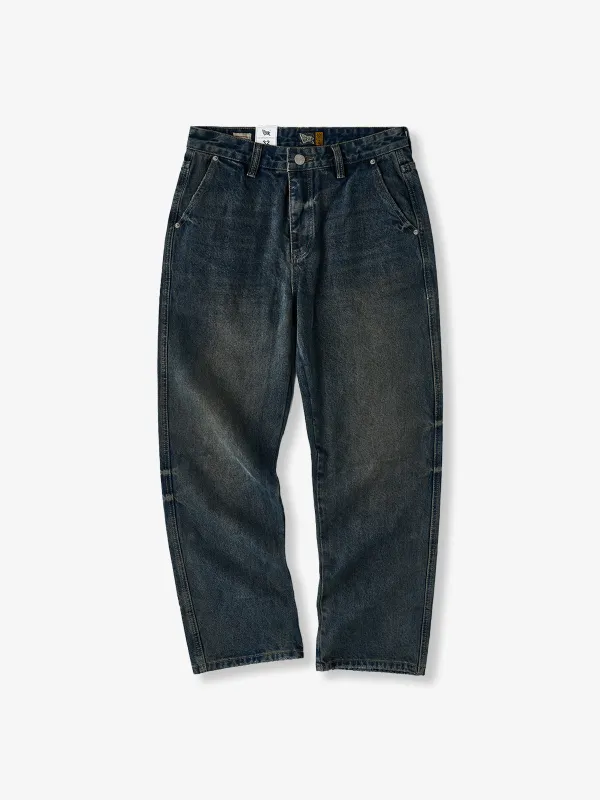 Washed Straight Denim Work Pants sold by Karaku