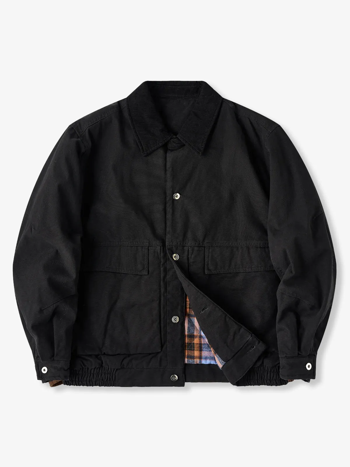 Corduroy Collar Quilted Detroit Jacket with Checked Lining sold by Karaku product image thumbnail 4