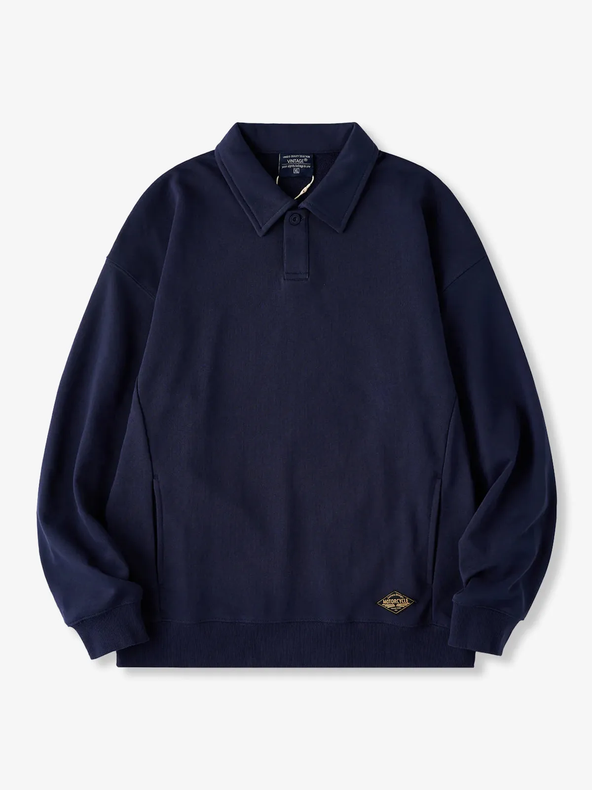 400g Heavyweight One-Button Polo-Collar Sweatshirt sold by Karaku product image thumbnail 2