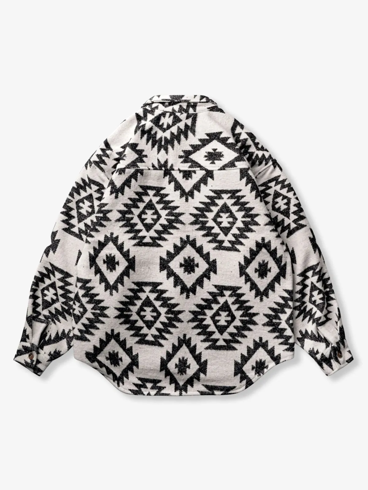 Navajo Pattern Wool-Blend Tweed Overshirt sold by Karaku product image thumbnail 3