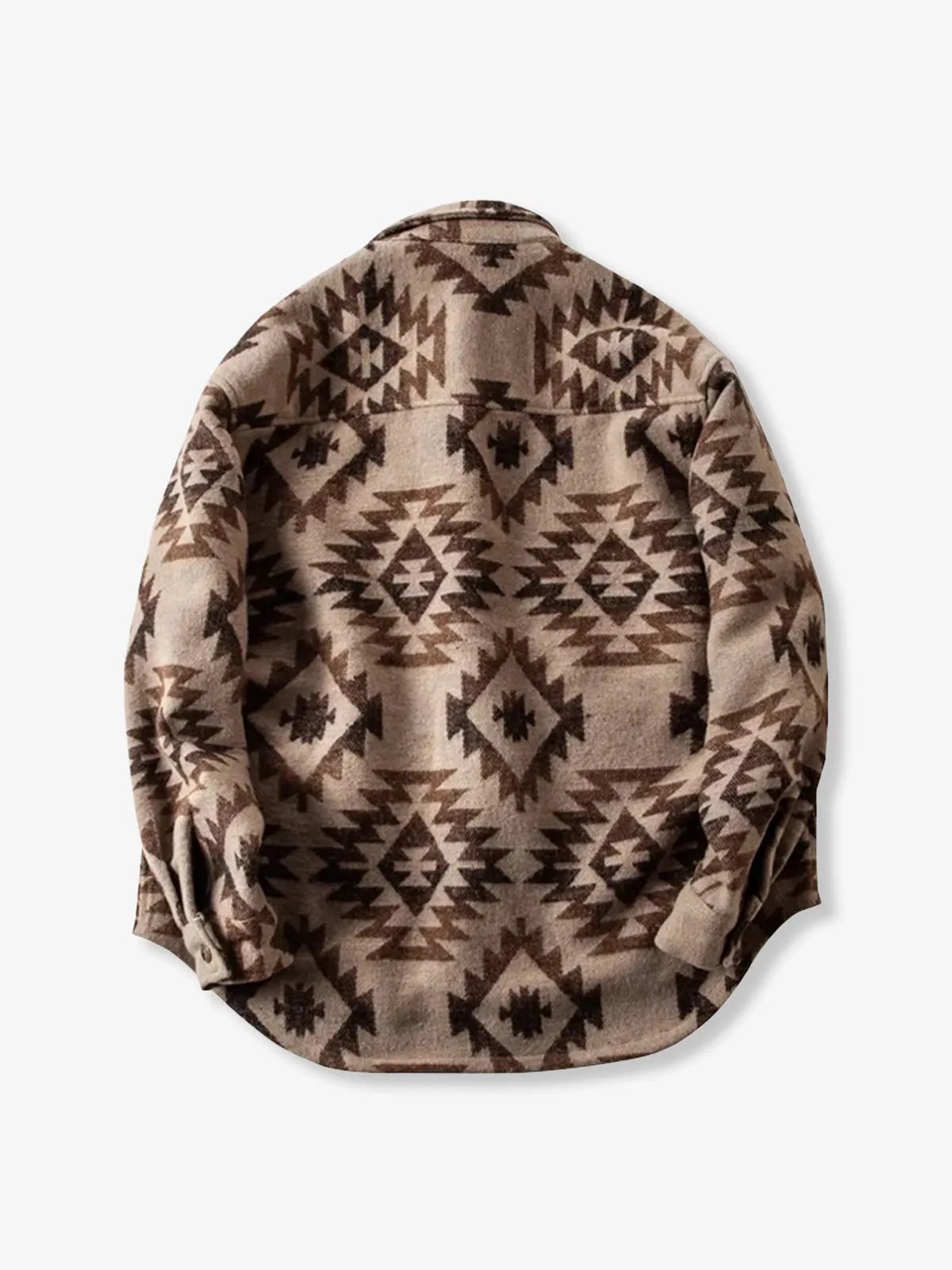 Navajo Pattern Wool-Blend Tweed Overshirt sold by Karaku product image thumbnail 4