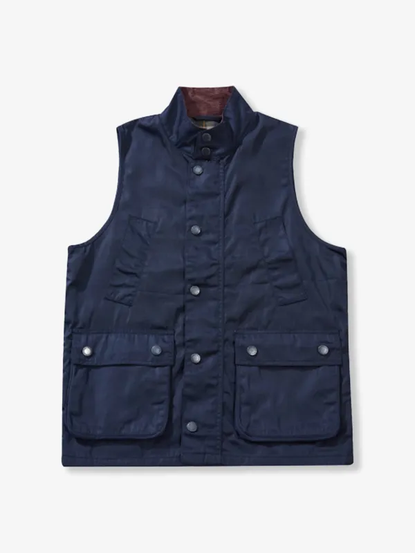 Classic British Waxed Hunting Jacket Vest with Stand Corduroy Collar sold by Karaku