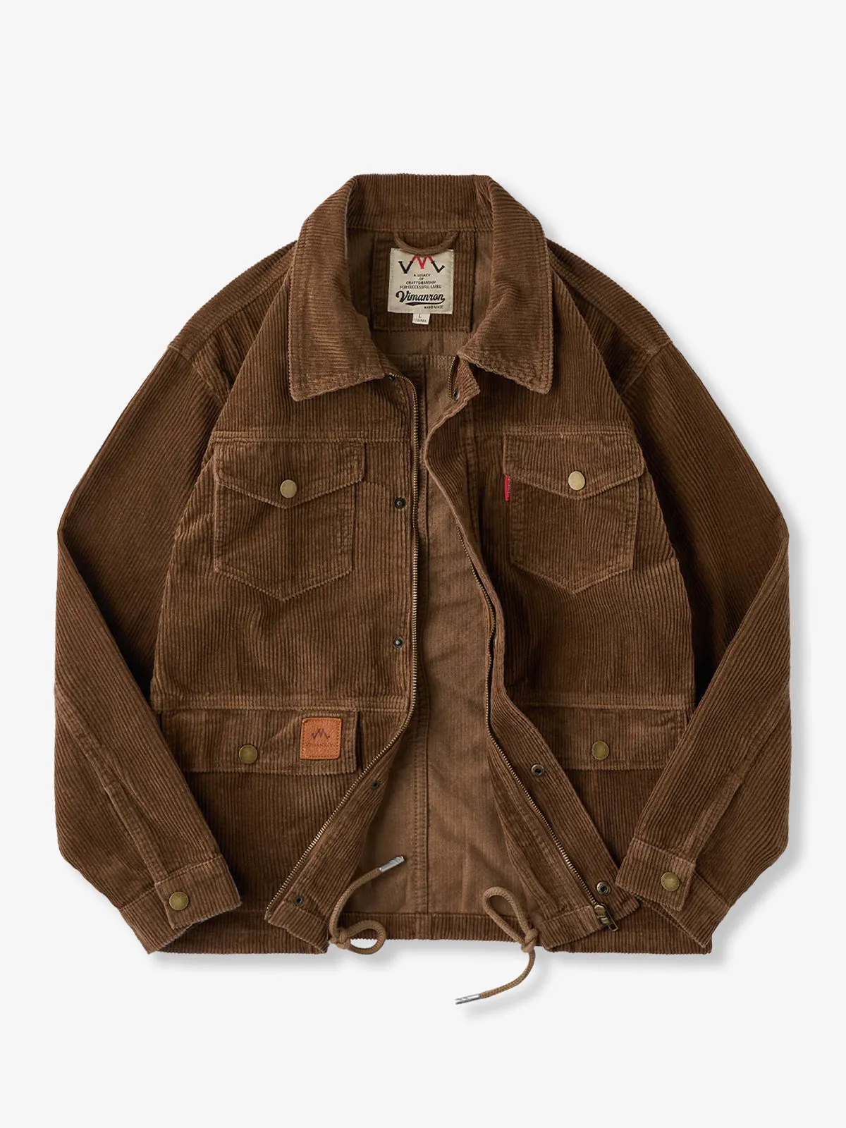 Corduroy Jacket with 4 Pockets and Concealed Button Placket sold by Karaku product image thumbnail 2