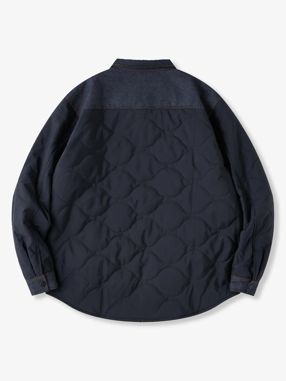 Quilted Padded Jacket with ‘KaraKu’ Embroidered Logo and Denim Panels sold by Karaku product image thumbnail 2