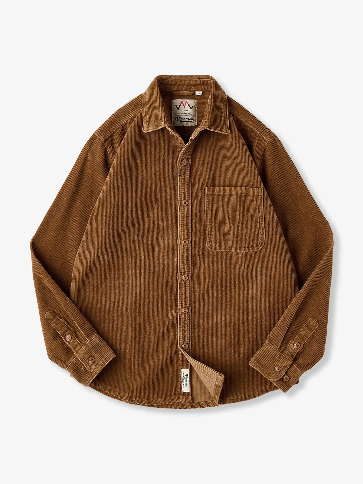 Corduroy Long-Sleeve Shirt with Single Pocket sold by Karaku product image thumbnail 3