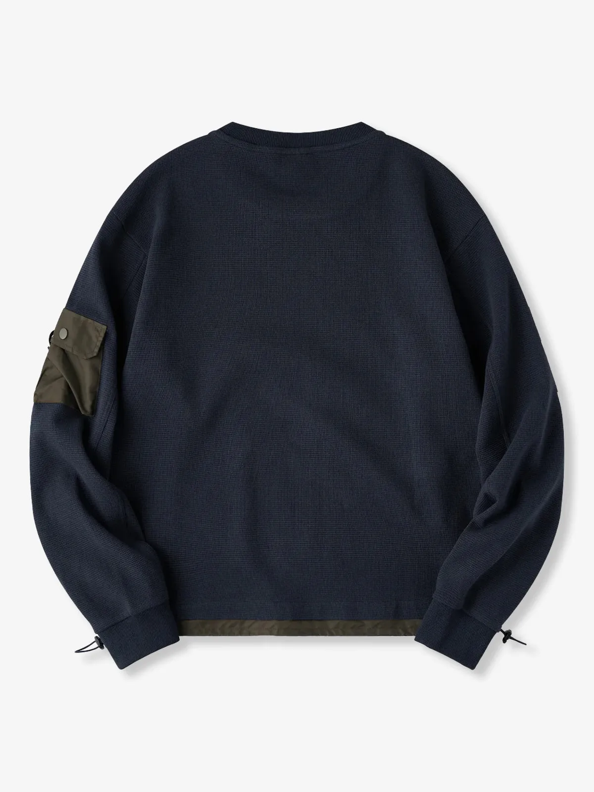 Karaku Embroidered Waffle Mountain Sweatshirt with Contrasting Hem sold by Karaku product image thumbnail 2