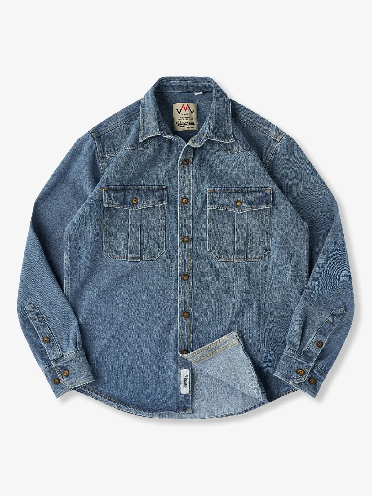 Denim Work Shirt with Western Yoke and Pleated Pockets sold by Karaku product image thumbnail 2