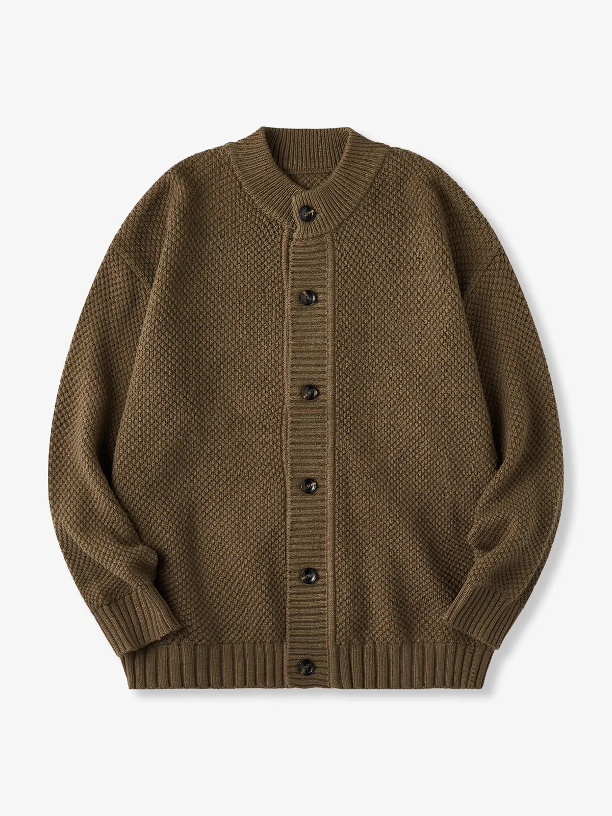 Pineapple Pile Knit Cardigan with Ribbed Cuffs & Hem sold by Karaku product image thumbnail 3