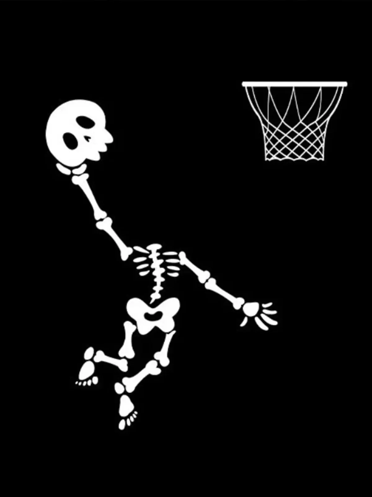 'Skeleton Scoring Dunk' Printed Cotton Short Sleeve T-Shirt sold by Karaku product image thumbnail 3