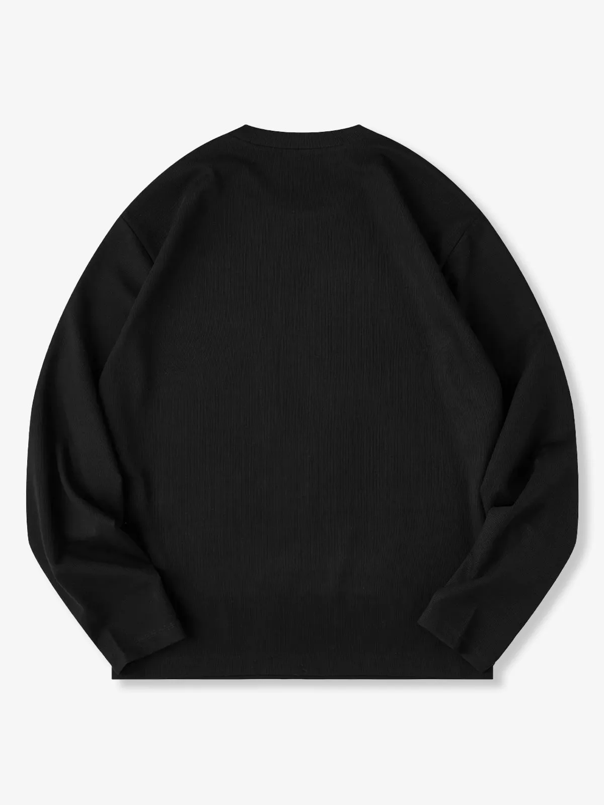 Solid 2-Color Ribbed Texture Modal Blend Basic Long Sleeve Tee sold by Karaku product image thumbnail 3