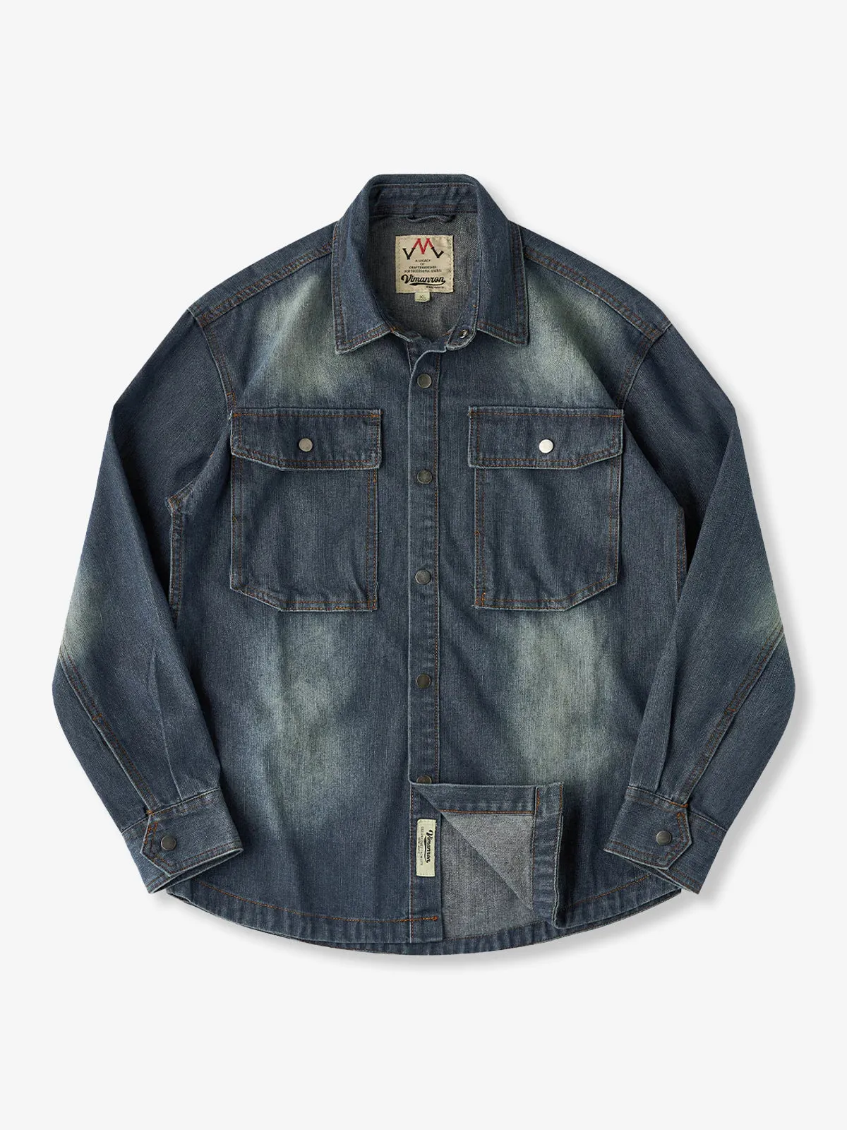 Stonewash Denim Work Shirt with Large Utility Pockets sold by Karaku