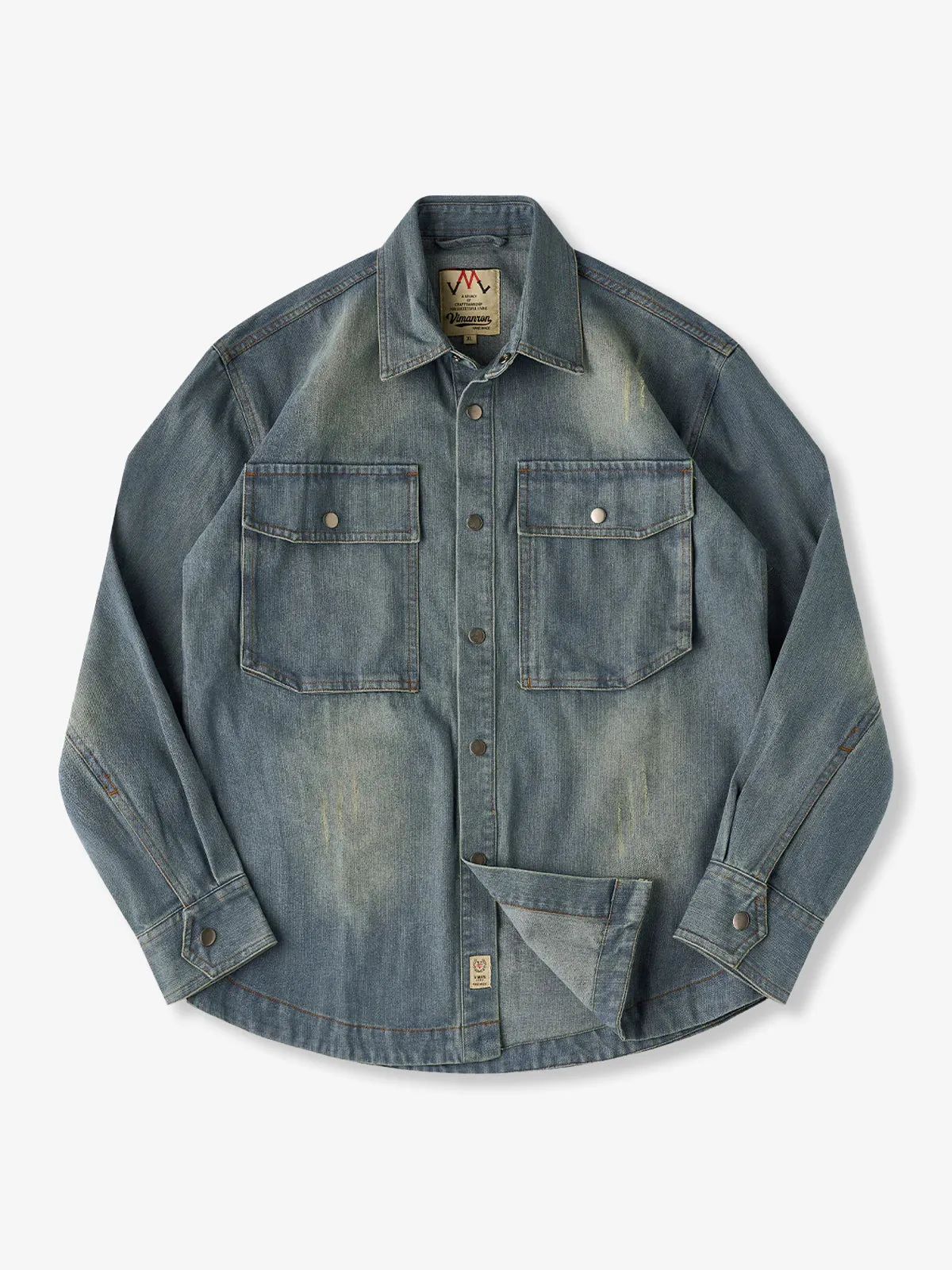 Stonewash Denim Work Shirt with Large Utility Pockets sold by Karaku product image thumbnail 2