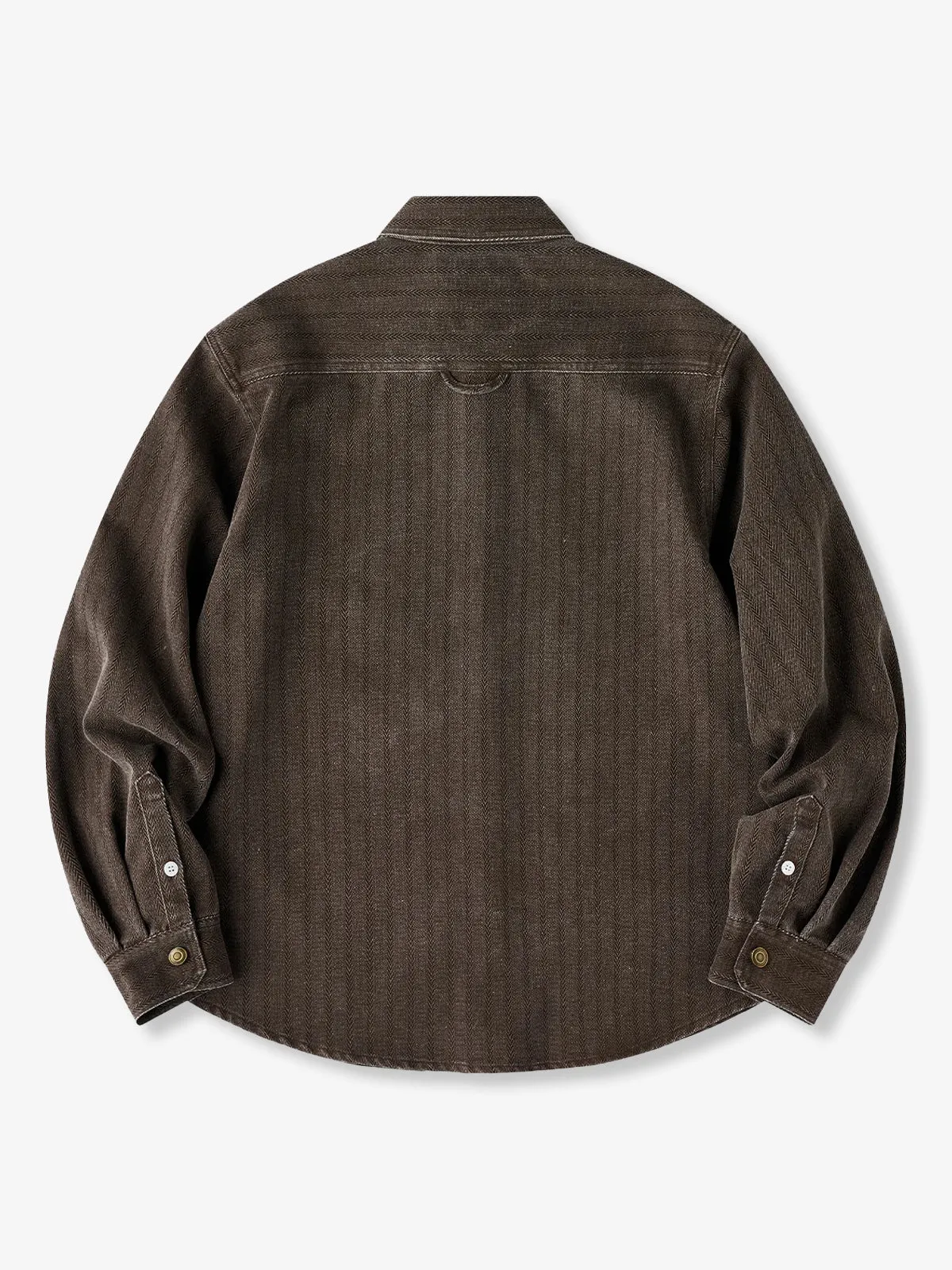 Multi-Functional Coated Herringbone Jacquard Denim Shirt sold by Karaku product image thumbnail 2