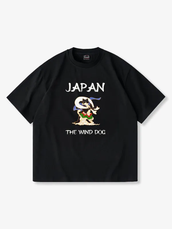 “Black Shiba Fujin” Parody-Style Printed Cotton T-Shirt sold by Karaku