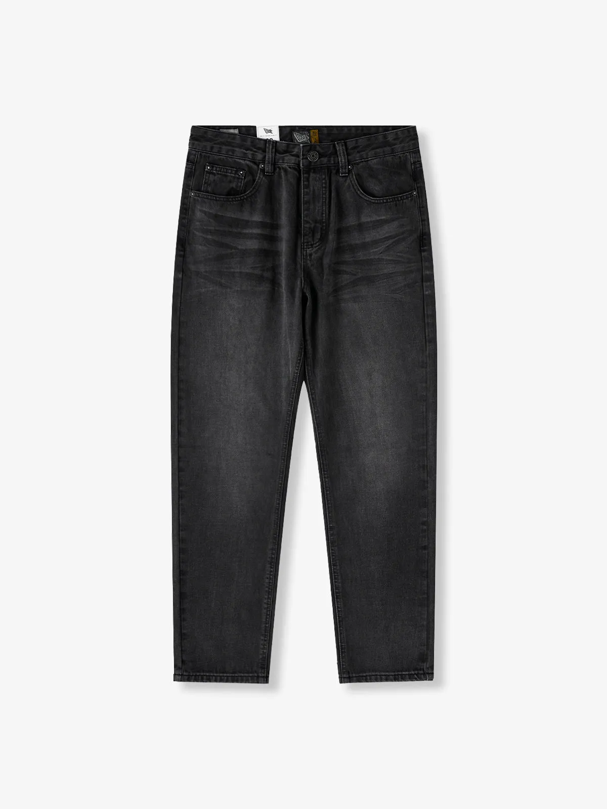 Whisker & Washed Straight Denim Pants sold by Karaku