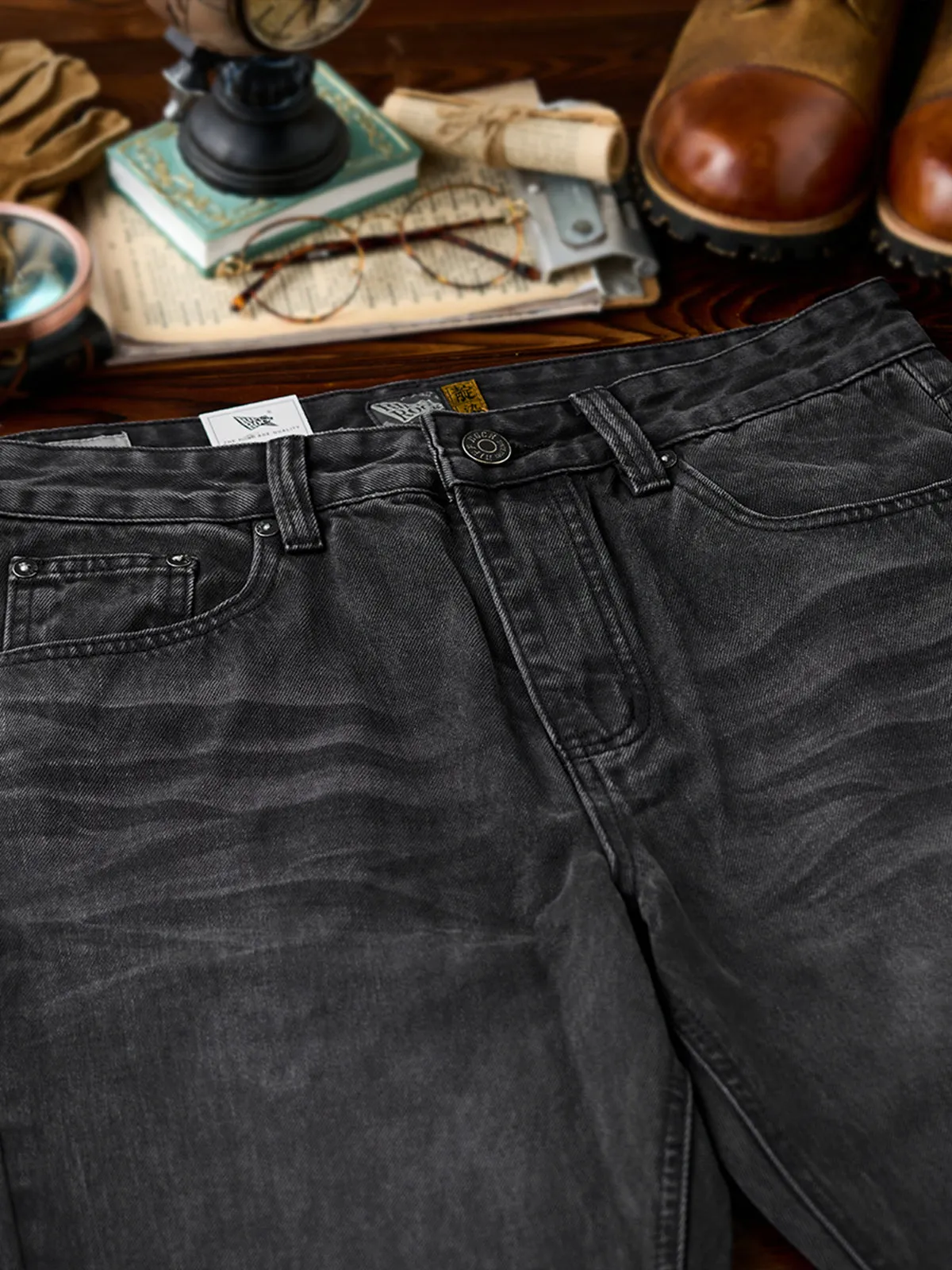 Whisker & Washed Straight Denim Pants sold by Karaku product image thumbnail 5