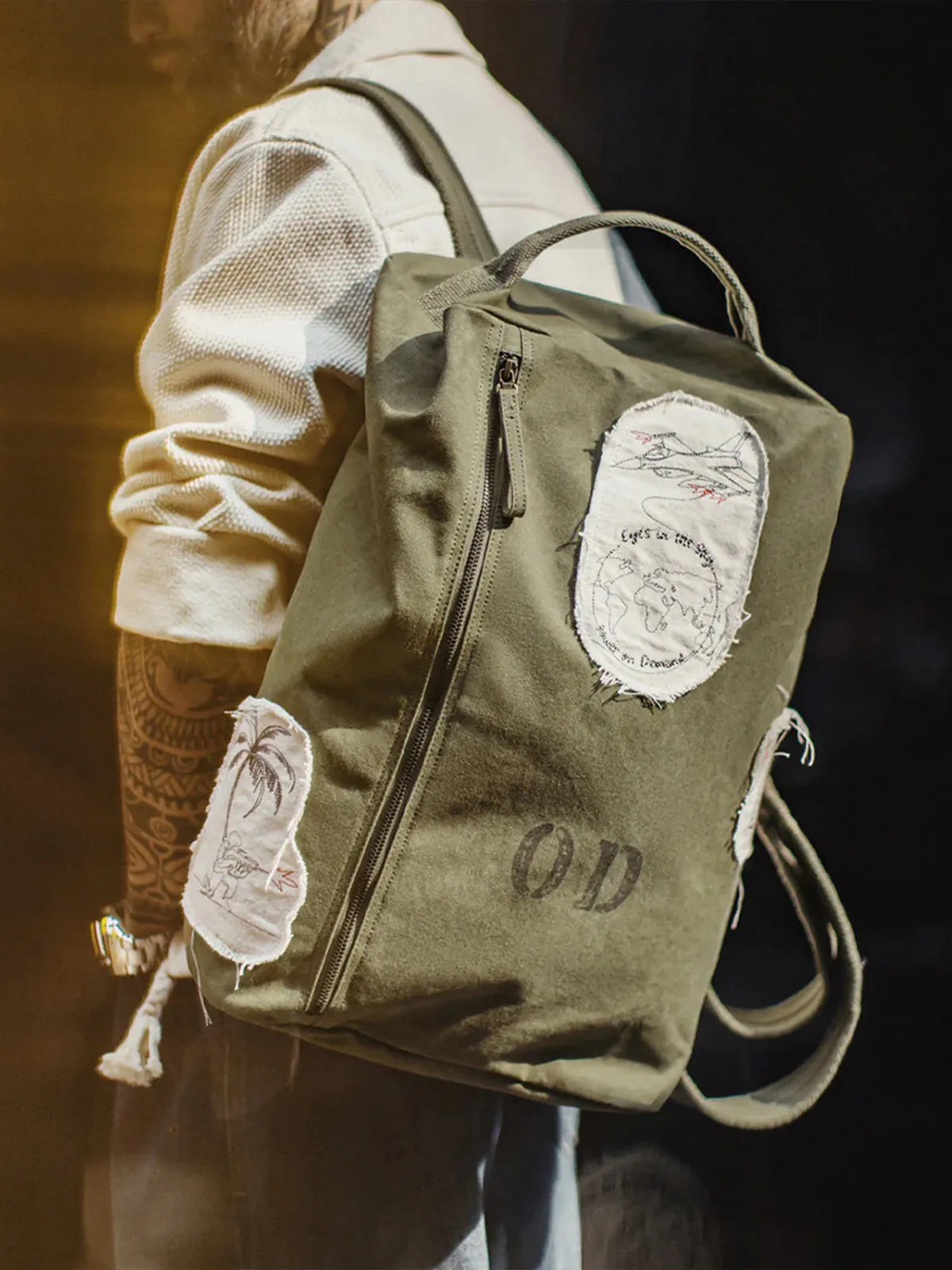 Embroidered Patch 12oz Washed 2-Way Kit Bag sold by Karaku product image thumbnail 4