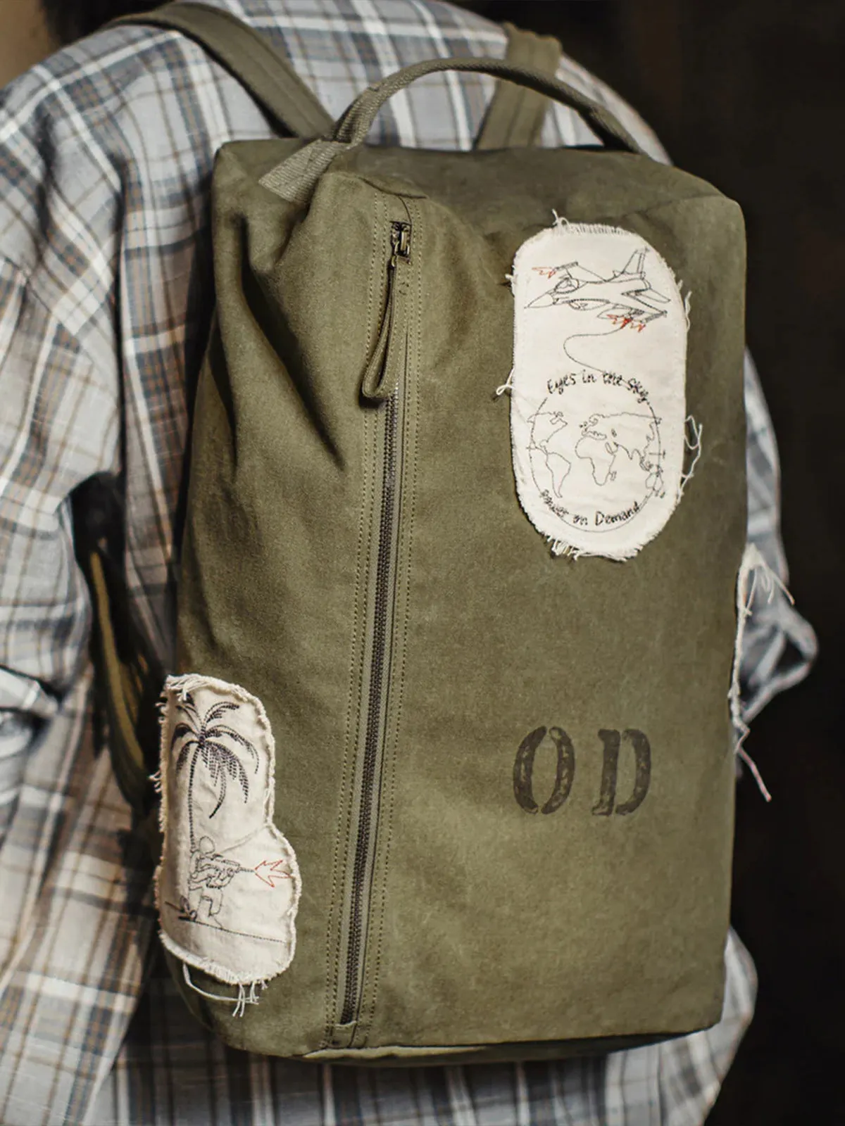 Embroidered Patch 12oz Washed 2-Way Kit Bag sold by Karaku product image thumbnail 5