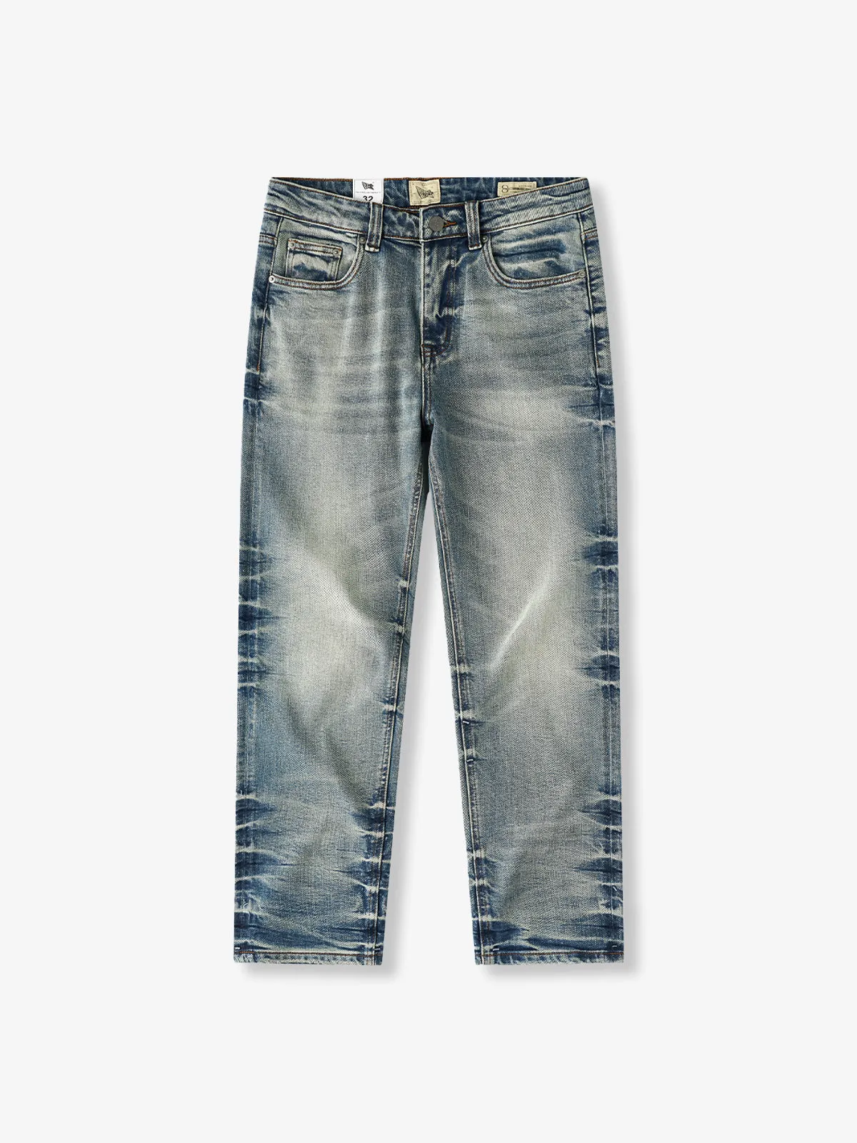 Beard & Heavy-Wash Straight Denim Pants sold by Karaku