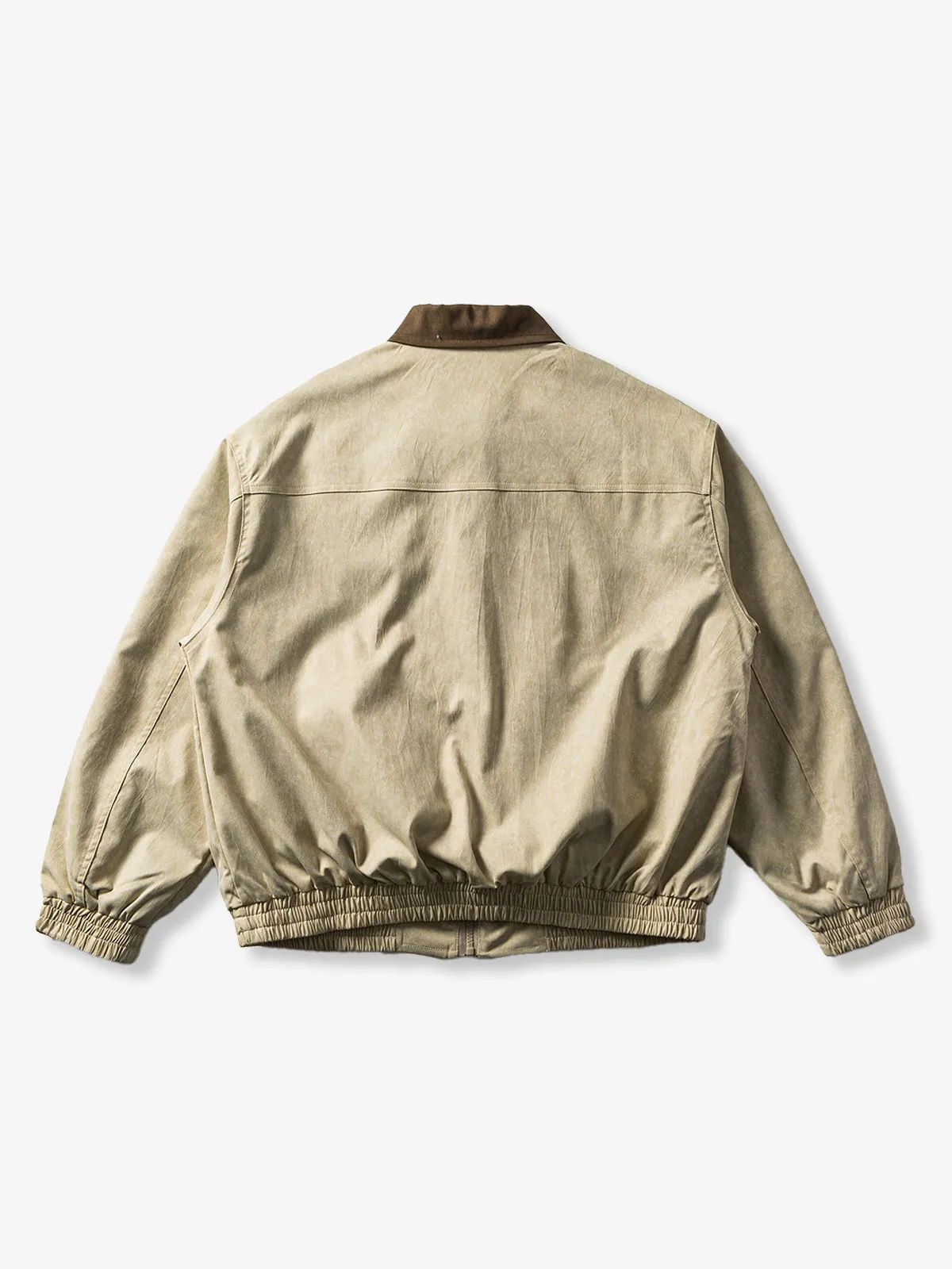 Vintage Multi-Zip Pocket Contrast-Collar Relaxed Work Jacket sold by Karaku product image thumbnail 3