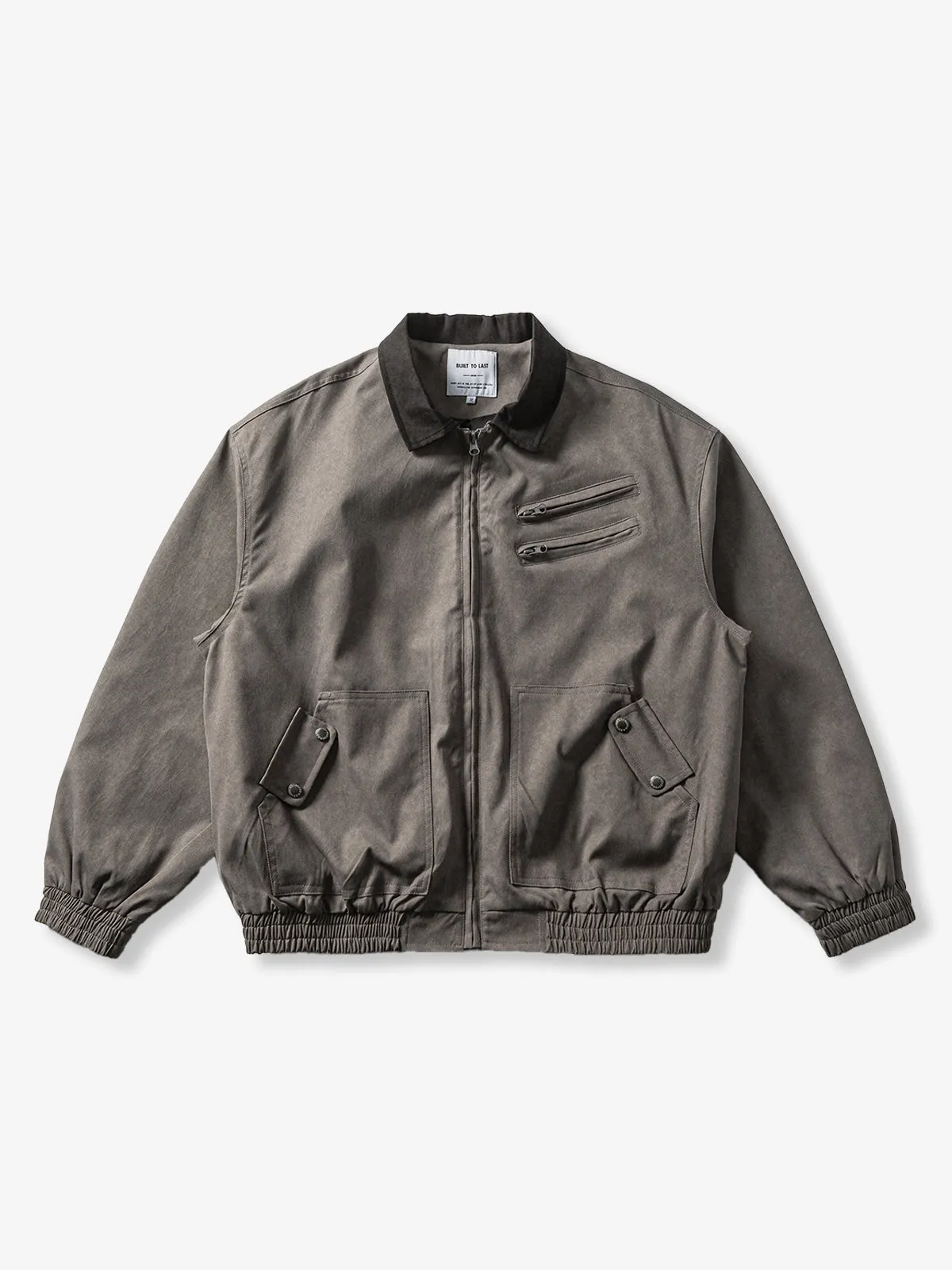 Vintage Multi-Zip Pocket Contrast-Collar Relaxed Work Jacket sold by Karaku product image thumbnail 2