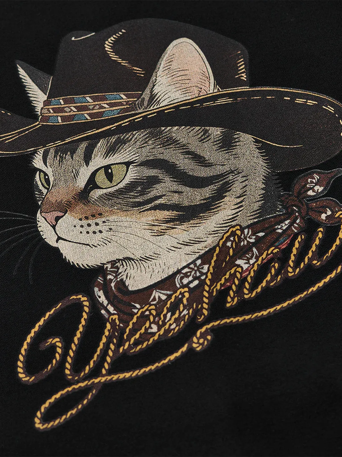 “Cowboy Cat with Western Hat” Air-Layer Raglan Sleeve Tee sold by Karaku product image thumbnail 4